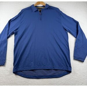 Tommy Bahama Sweatshirt Men's L Blue Cotton‎ Palm Valley Coaste Wave Quarter Zip
